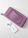 Coach violet orchid leather zip wallet