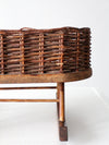 vintage wicker planter basket on rocker base