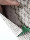 Michael Kors monogram canvas tote bag with green leather handles