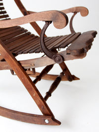 antique Victorian Eastlake adjustable rocking chair