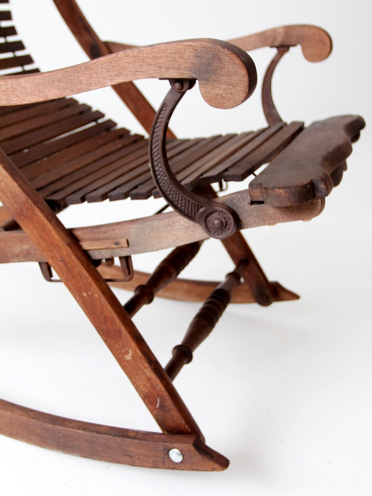 antique Victorian Eastlake adjustable rocking chair