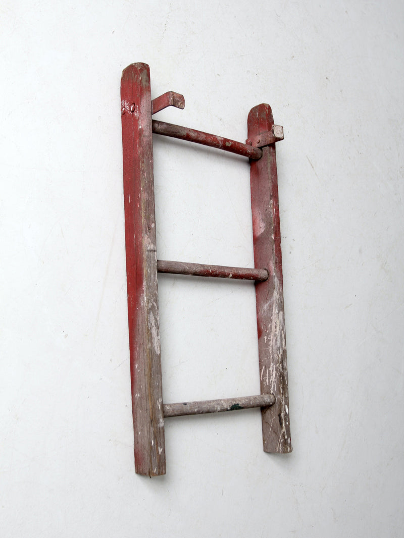 vintage 3 rung red picking ladder