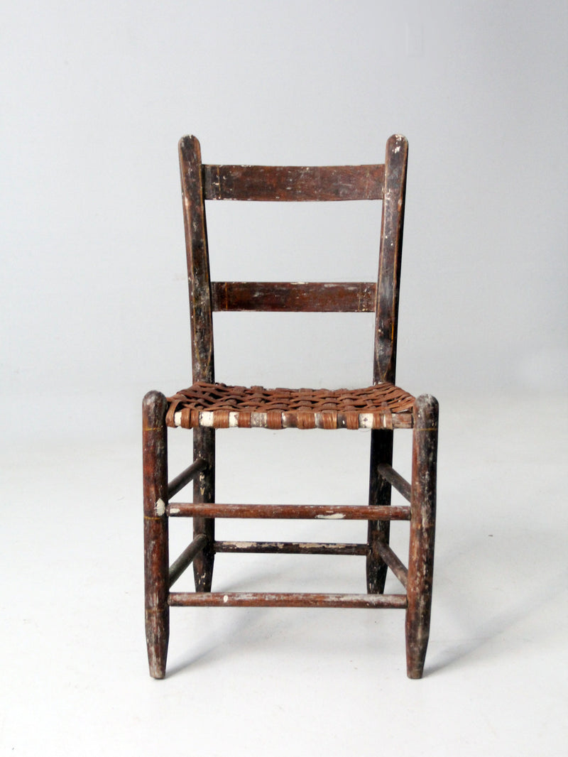 antique spilt weave chair