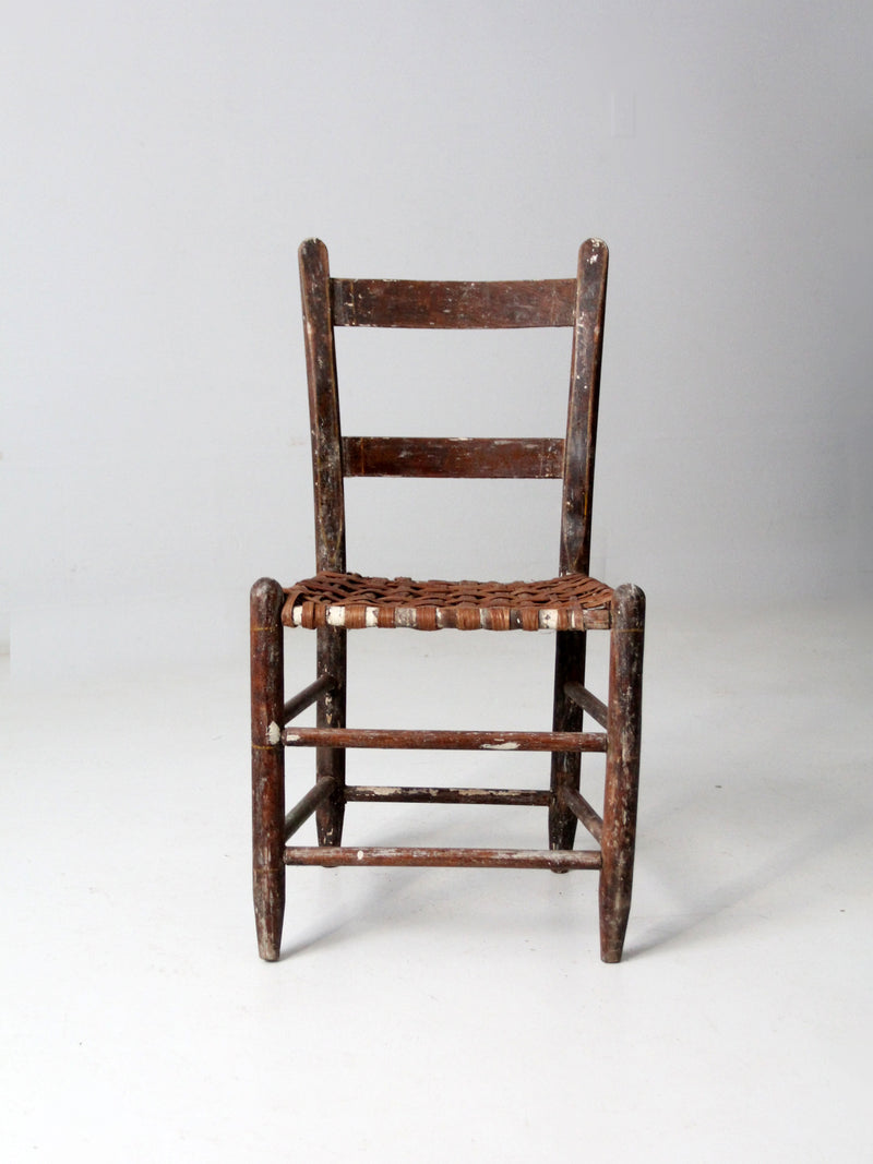 antique spilt weave chair