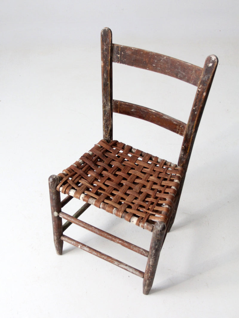 antique spilt weave chair