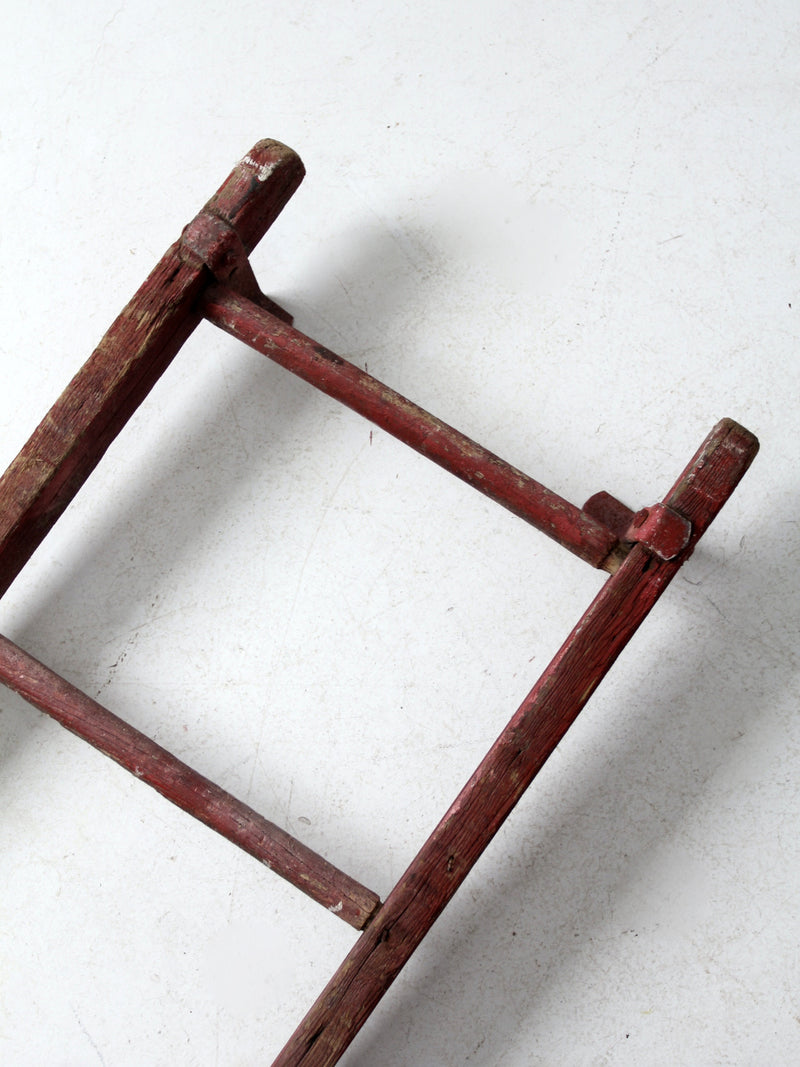 vintage 3 rung red picking ladder