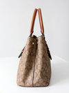 Coach signature coated canvas satchel bag with leather handles