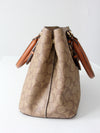 Coach signature coated canvas satchel bag with leather handles