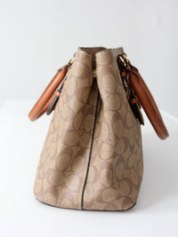 Coach signature coated canvas satchel bag with leather handles
