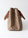 Coach signature coated canvas satchel bag with leather handles