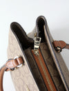 Coach signature coated canvas satchel bag with leather handles