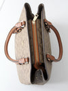Coach signature coated canvas satchel bag with leather handles