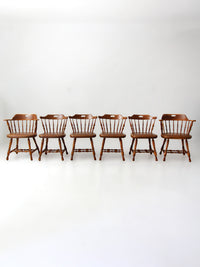 set of 6 mid-century Dinaire wooden dining chairs