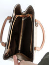 Coach signature coated canvas satchel bag with leather handles