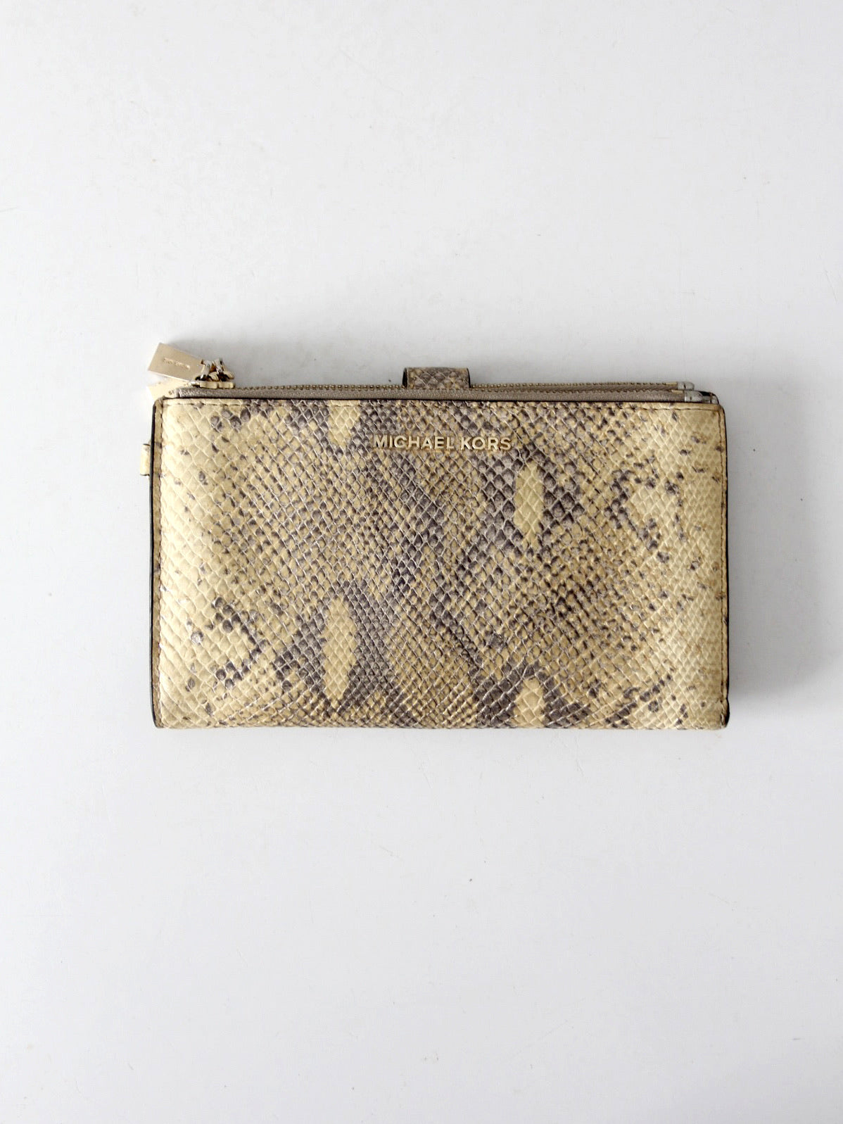 Michael Kors python embossed leather wallet