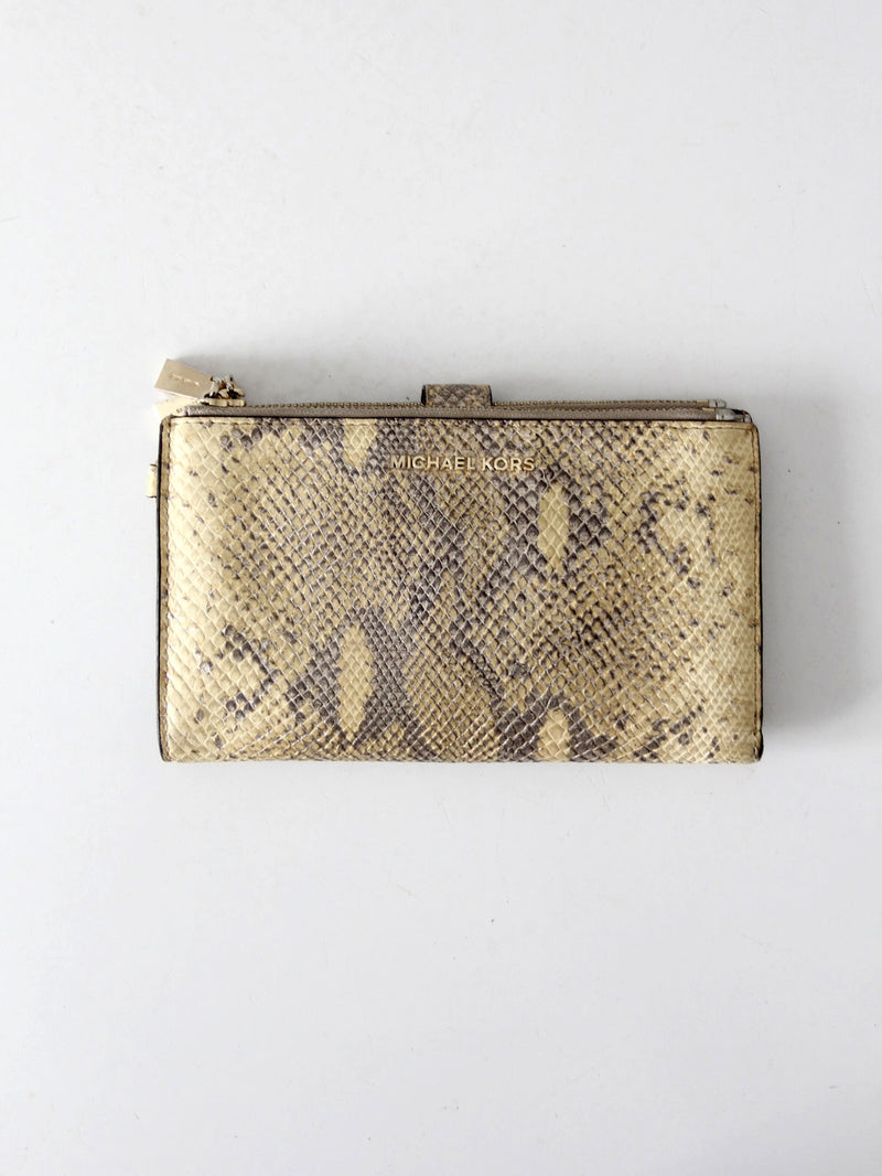 Michael Kors python embossed leather wallet