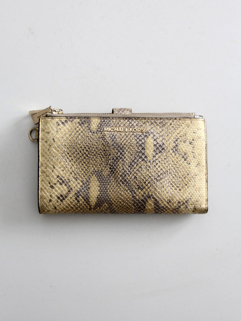 Michael Kors python embossed leather wallet