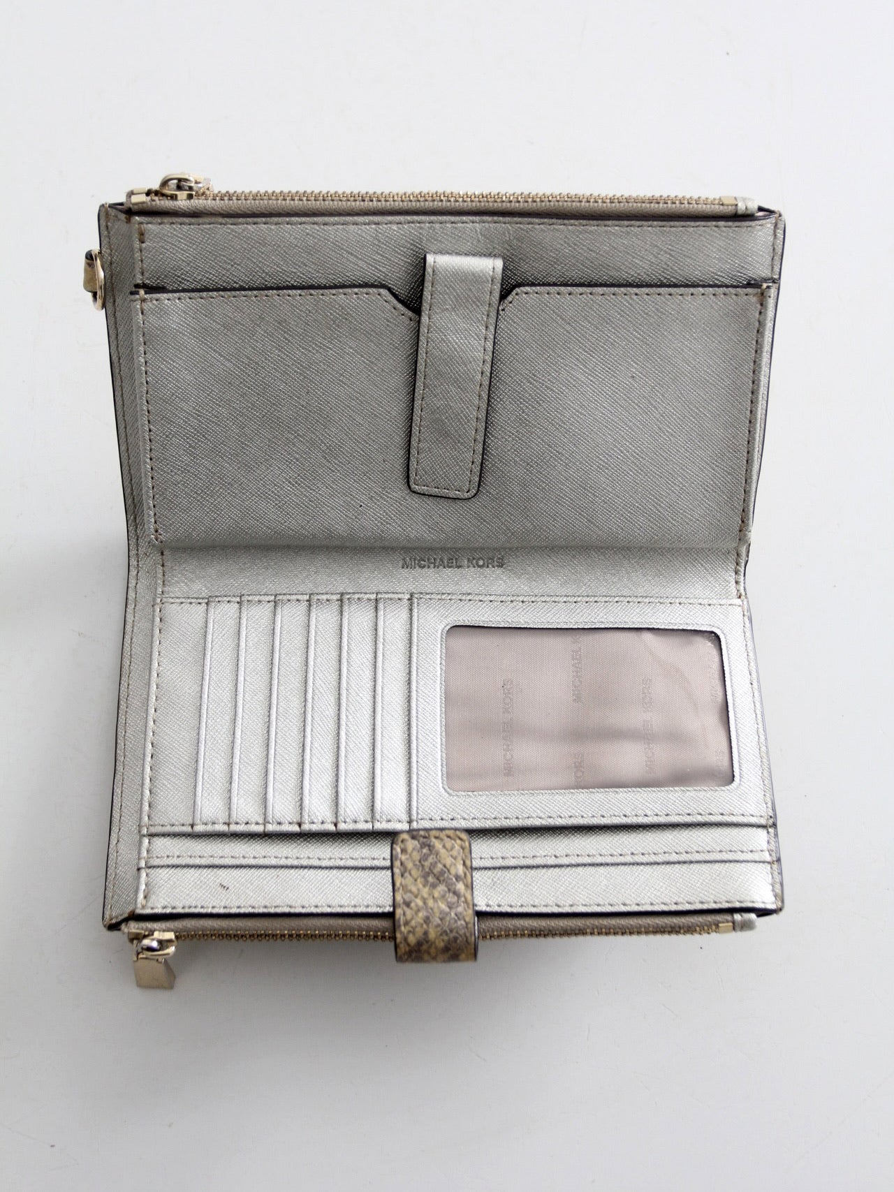 Michael Kors python embossed leather wallet