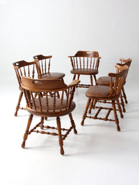 set of 6 mid-century Dinaire wooden dining chairs