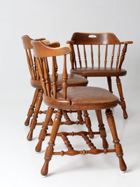 set of 6 mid-century Dinaire wooden dining chairs