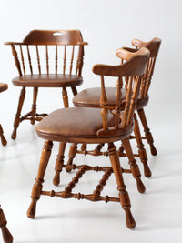 set of 6 mid-century Dinaire wooden dining chairs