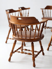 set of 6 mid-century Dinaire wooden dining chairs