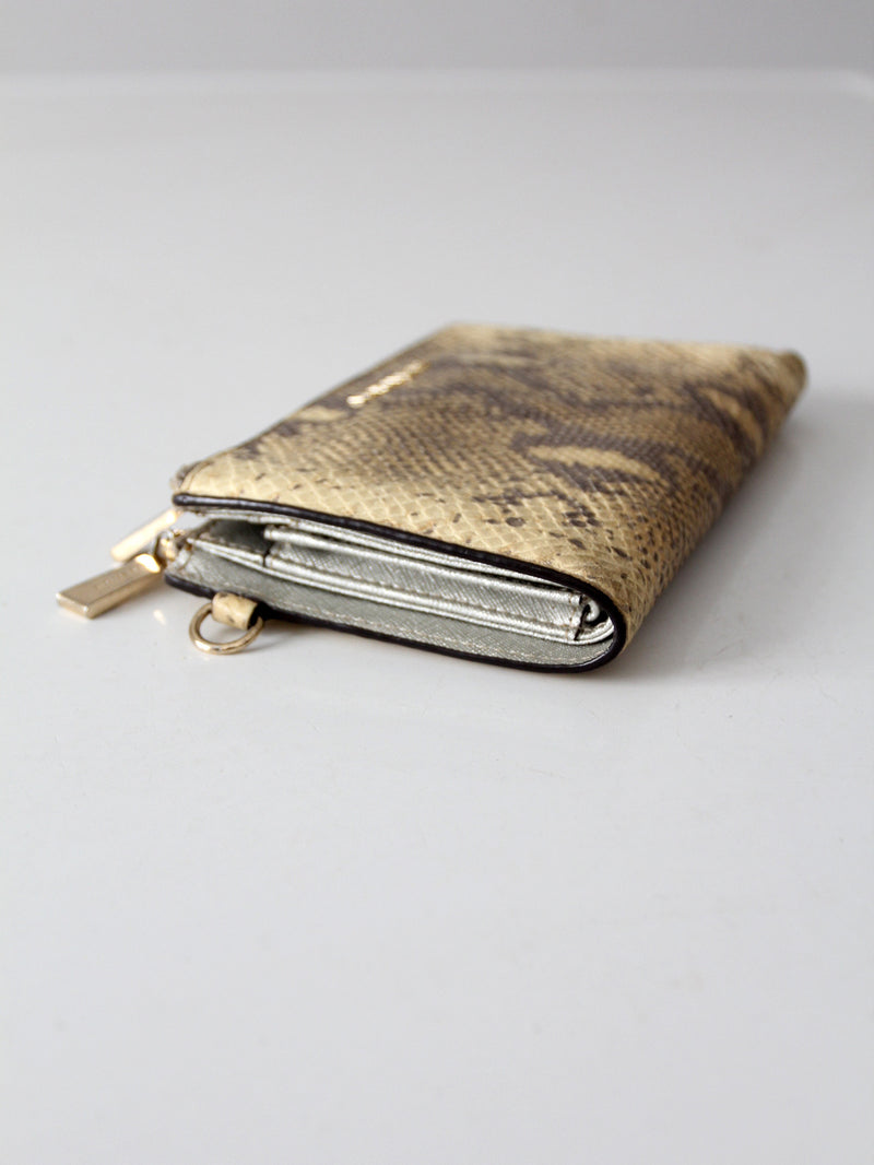 Michael Kors python embossed leather wallet