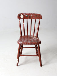 antique primitive plank seat chair