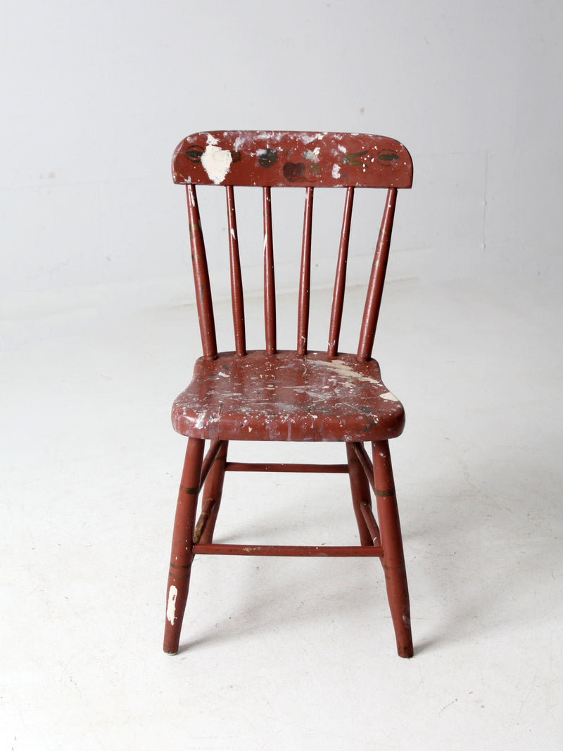 antique primitive plank seat chair