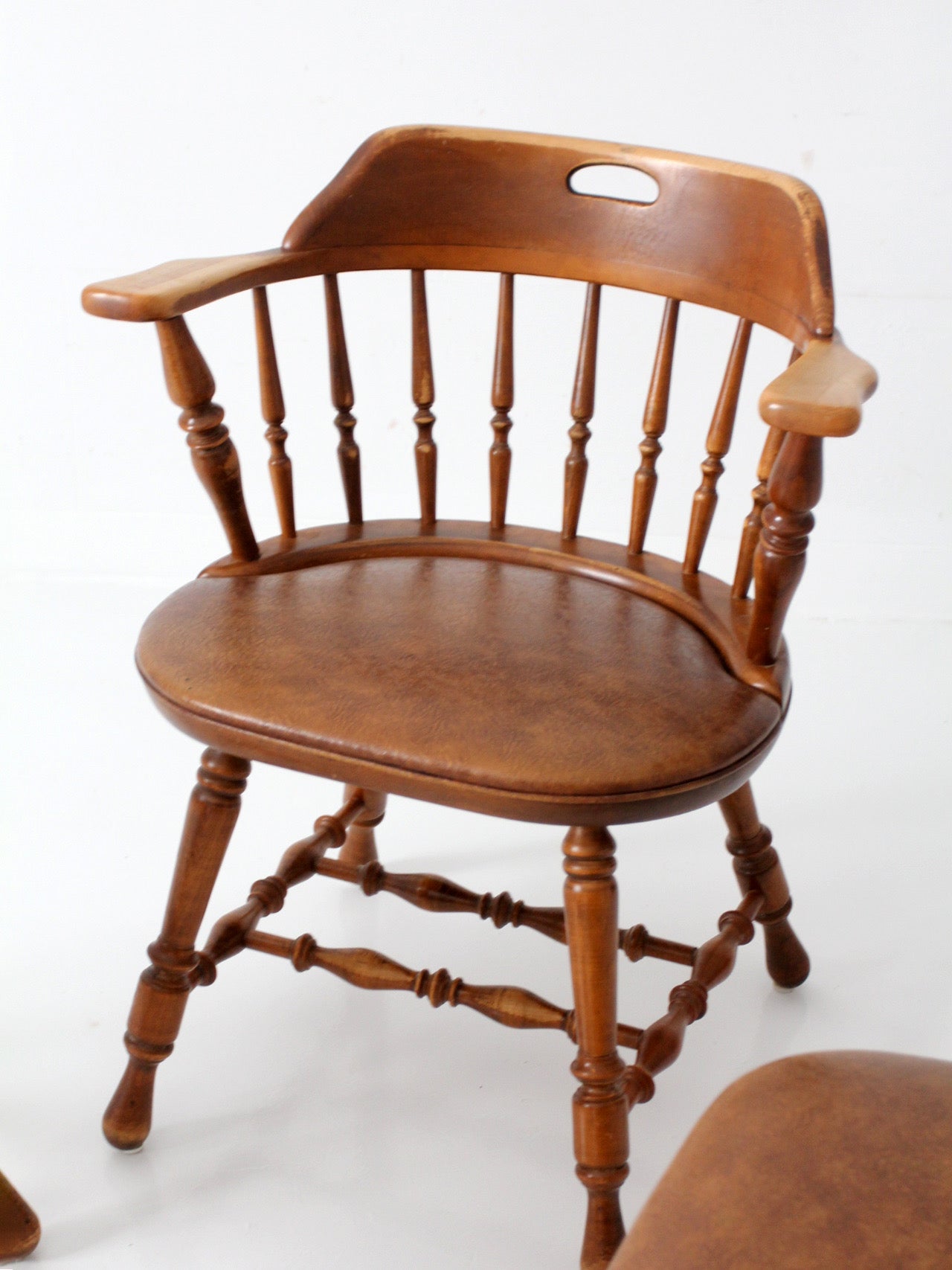 set of 6 mid-century Dinaire wooden dining chairs
