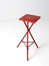 antique red folk art table