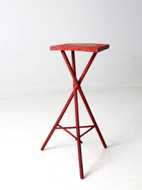 antique red folk art table