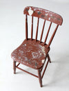 antique primitive plank seat chair