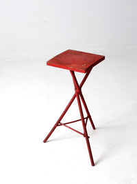 antique red folk art table