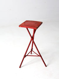 antique red folk art table