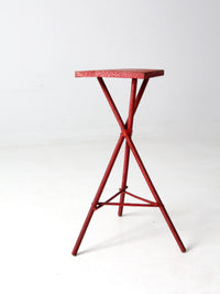 antique red folk art table