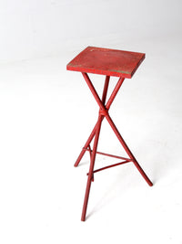 antique red folk art table