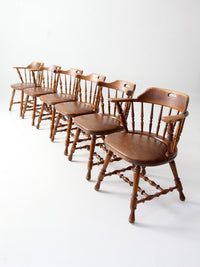 set of 6 mid-century Dinaire wooden dining chairs