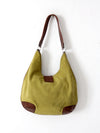 vintage Michael Kors olive suede and brown leather buckle hobo bag