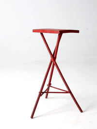 antique red folk art table