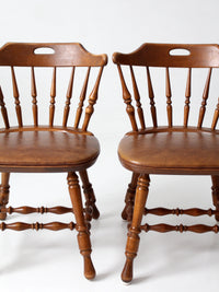 set of 6 mid-century Dinaire wooden dining chairs