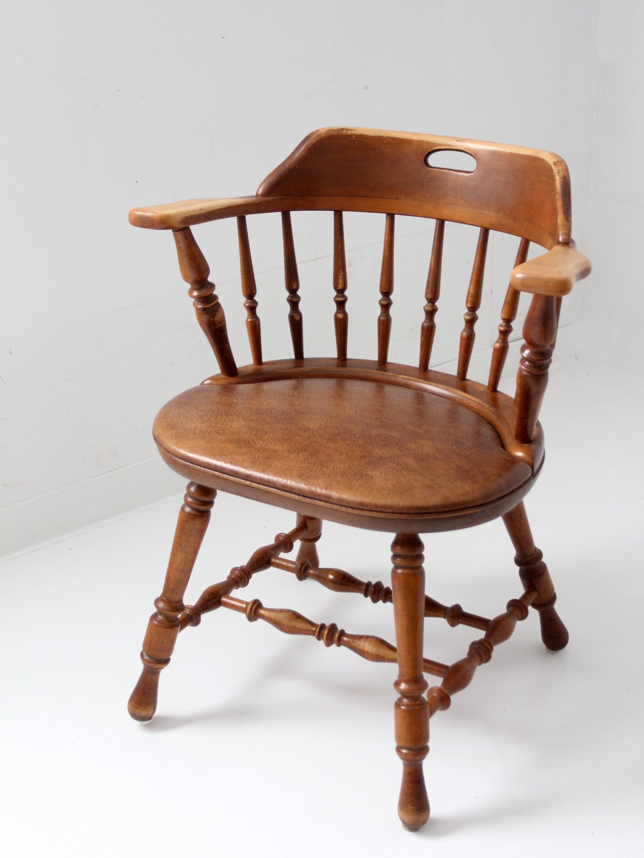 set of 6 mid-century Dinaire wooden dining chairs