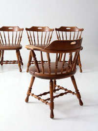 set of 6 mid-century Dinaire wooden dining chairs