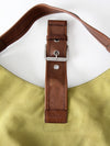 vintage Michael Kors olive suede and brown leather buckle hobo bag