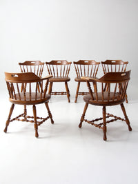 set of 6 mid-century Dinaire wooden dining chairs