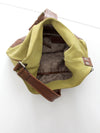 vintage Michael Kors olive suede and brown leather buckle hobo bag