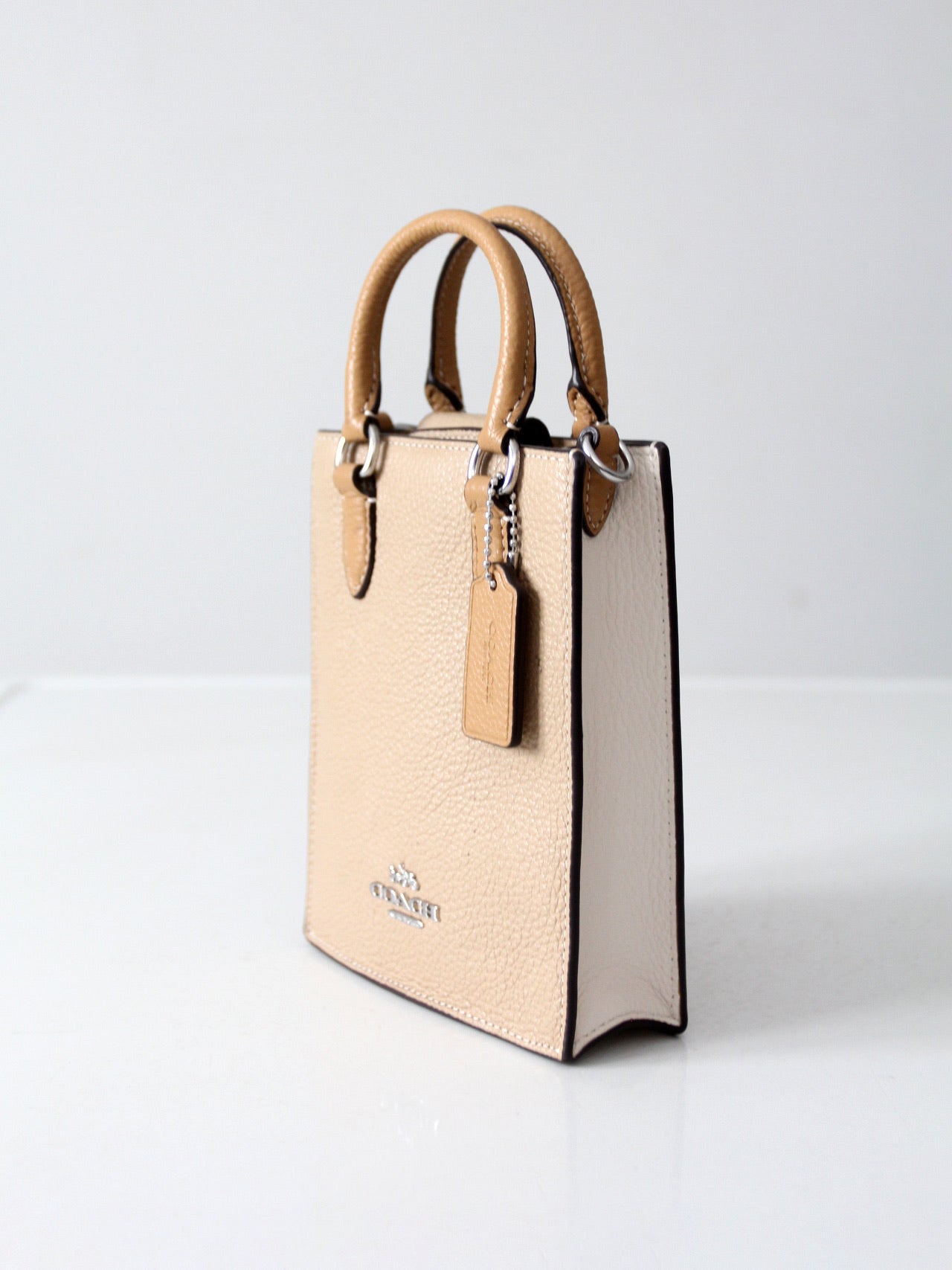 Coach pebble leather mini tote bag
