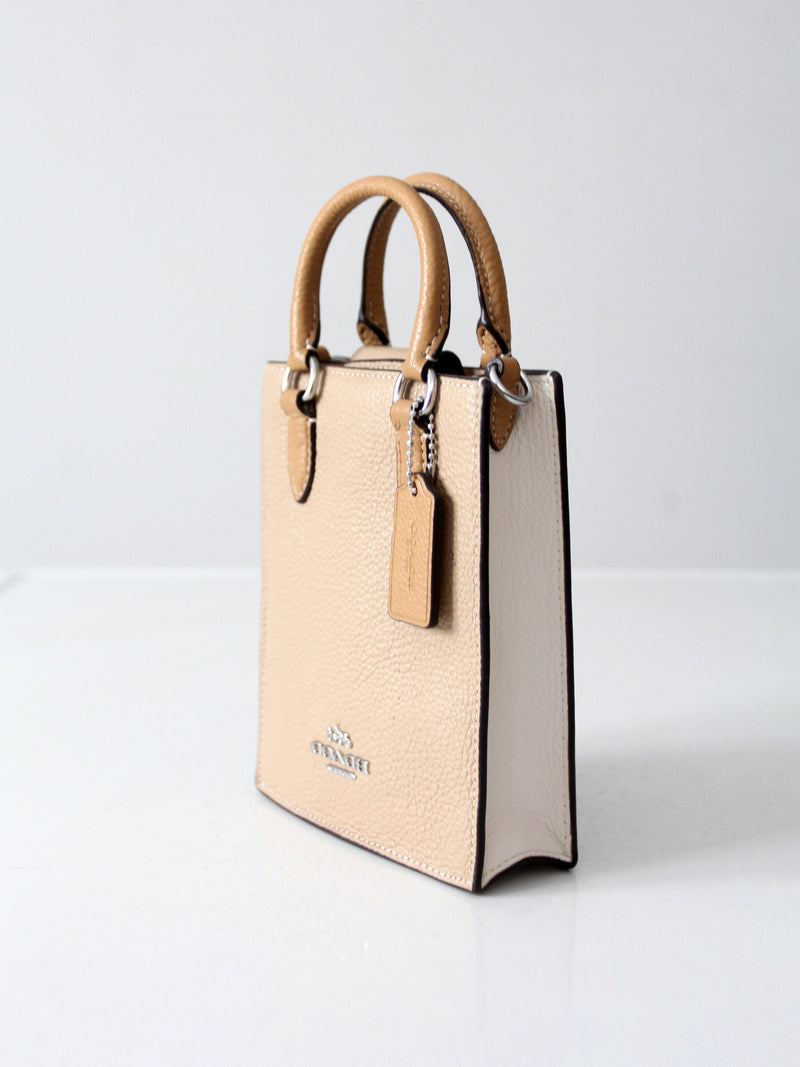Coach pebble leather mini tote bag