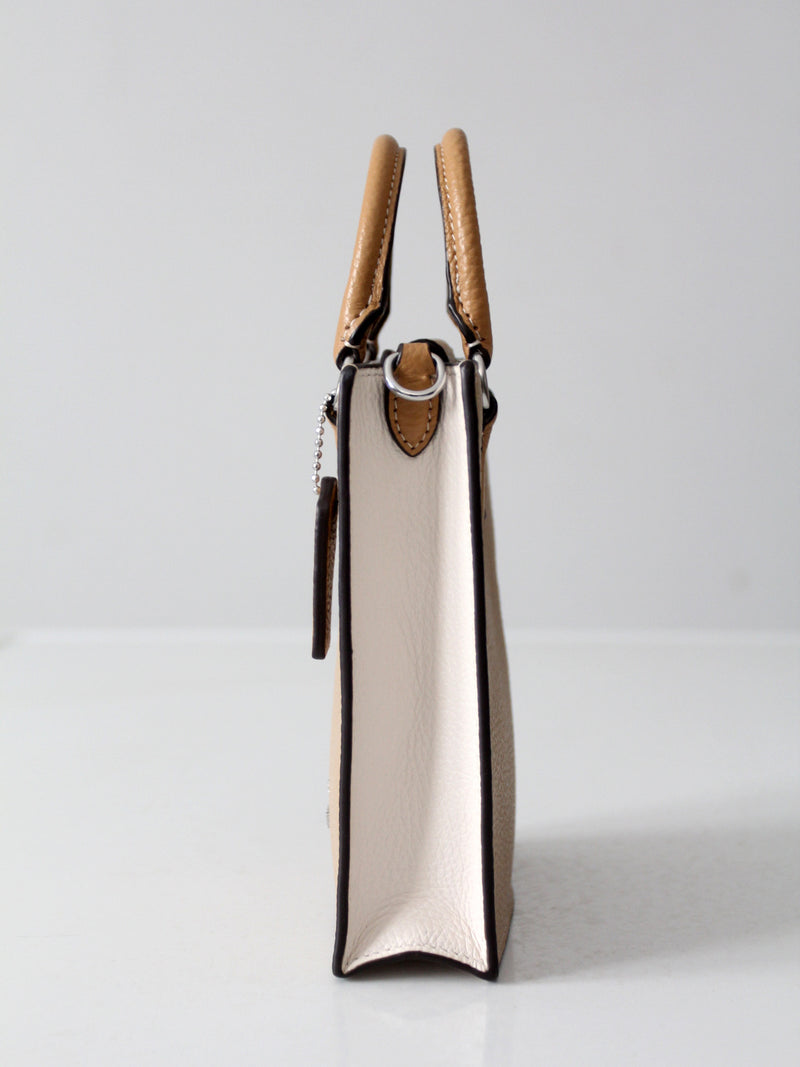 Coach pebble leather mini tote bag