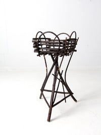 antique Adirondack twig planter